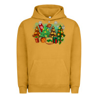 Pigment Peanut Butter christmas trees with basketball Urban Hoodie - Zillion Design Studio