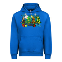 Cobalt christmas trees with tennis Urban Hoodie - Zillion Design Studio