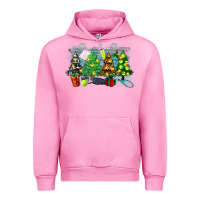 Fuchsia Pink christmas trees with tennis Urban Hoodie - Zillion Design Studio