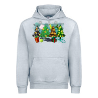 Heather Grey christmas trees with tennis Urban Hoodie - Zillion Design Studio
