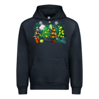 Navy christmas trees with tennis Urban Hoodie - Zillion Design Studio