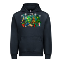 Navy christmas trees with hockey Urban Hoodie - Zillion Design Studio