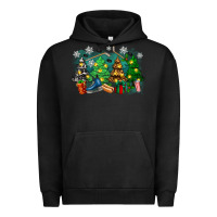 Pigment Black christmas trees with hockey Urban Hoodie - Zillion Design Studio