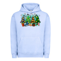 Pigment Grape Ice christmas trees with hockey Urban Hoodie - Zillion Design Studio