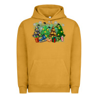 Pigment Peanut Butter christmas trees with hockey Urban Hoodie - Zillion Design Studio