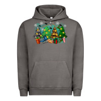 Pigment Tornado christmas trees with hockey Urban Hoodie - Zillion Design Studio