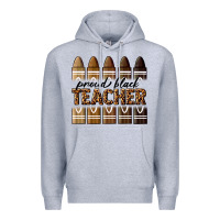 Heather Grey proud black teacher Premium Hoodie - texasbilliewilder