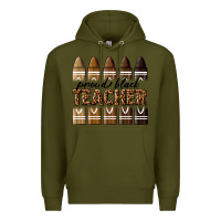 Army Green proud black teacher Premium Hoodie - texasbilliewilder