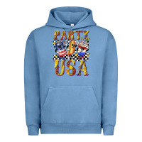 Pigment Pebble Blue party in the usa with leopard Urban Hoodie - texasbilliewilder