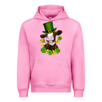 Fuchsia Pink st patricks day cow Urban Hoodie - RanaPortraitStore
