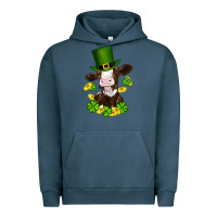 Pigment Midnight Navy st patricks day cow Urban Hoodie - RanaPortraitStore