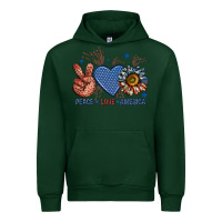 Forest Green peace love america billie wilder Urban Hoodie - texasbilliewilder