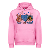 Fuchsia Pink peace love america billie wilder Urban Hoodie - texasbilliewilder