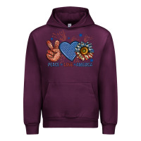 Mauve Wine peace love america billie wilder Urban Hoodie - texasbilliewilder