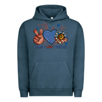 Pigment Midnight Navy peace love america billie wilder Urban Hoodie - texasbilliewilder