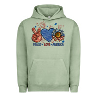 Pigment Oil Green peace love america billie wilder Urban Hoodie - texasbilliewilder