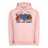 Pigment Salmon peace love america billie wilder Urban Hoodie - texasbilliewilder