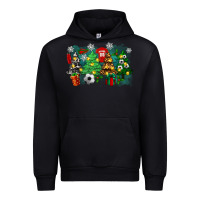 Black christmas trees with soccer Urban Hoodie - Zillion Design Studio