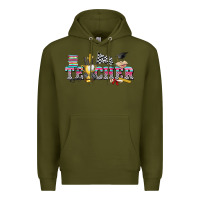 Army Green race with teacher Premium Hoodie - texasbilliewilder