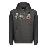 Charcoal Heather race with teacher Premium Hoodie - texasbilliewilder