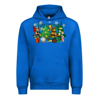 Cobalt christmas trees with volleyball Urban Hoodie - Zillion Design Studio