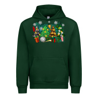 Foreset Green christmas trees with volleyball Urban Hoodie - Zillion Design Studio