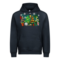 Navy christmas trees with volleyball Urban Hoodie - Zillion Design Studio