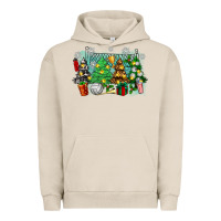 Pigment French Oak christmas trees with volleyball Urban Hoodie - Zillion Design Studio