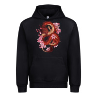 Black red dragon and sakura cherry blossoms Urban Hoodie - RanaPortraitStore