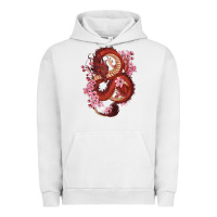 Pigment Lunar Rock red dragon and sakura cherry blossoms Urban Hoodie - RanaPortraitStore