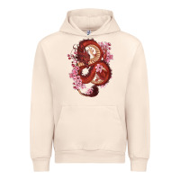 Sandshell red dragon and sakura cherry blossoms Urban Hoodie - RanaPortraitStore