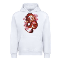 White red dragon and sakura cherry blossoms Urban Hoodie - RanaPortraitStore
