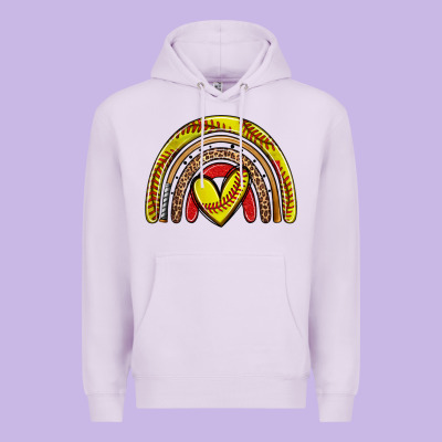 Softball Rainbow Premium Hoodie Designed By Zillion Design Studio