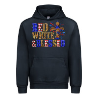 Navy red white and blessed Urban Hoodie - texasbilliewilder