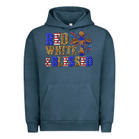 Pigment Midnight Navy red white and blessed Urban Hoodie - texasbilliewilder