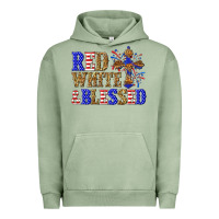 Pigment Oil Green red white and blessed Urban Hoodie - texasbilliewilder