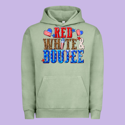 Urban Hoodie red white and boujee billie wilder