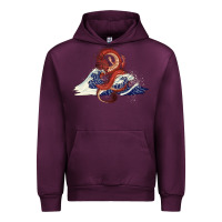 Mauve Wine asian dragon and ocean waves Urban Hoodie - RanaPortraitStore