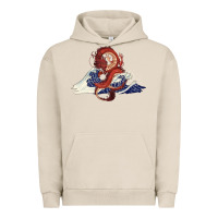Pigment French Oak asian dragon and ocean waves Urban Hoodie - RanaPortraitStore