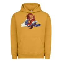 Pigment Peanut Butter asian dragon and ocean waves Urban Hoodie - RanaPortraitStore