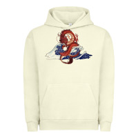 Pigment Pistachio asian dragon and ocean waves Urban Hoodie - RanaPortraitStore