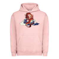 Pigment Salmon asian dragon and ocean waves Urban Hoodie - RanaPortraitStore