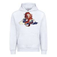 White asian dragon and ocean waves Urban Hoodie - RanaPortraitStore