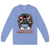 Colony Blue baseballmom messy bun Long Sleeve Tee - BarkalooDesign
