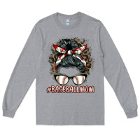 Heather Grey baseballmom messy bun Long Sleeve Tee - BarkalooDesign