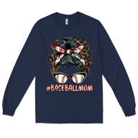 Navy baseballmom messy bun Long Sleeve Tee - BarkalooDesign