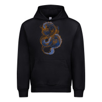 Black blue and orange dragon Urban Hoodie - RanaPortraitStore