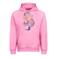 Fuchsia Pink blue and orange dragon Urban Hoodie - RanaPortraitStore