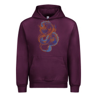 Mauve Wine blue and orange dragon Urban Hoodie - RanaPortraitStore