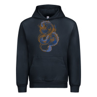 Navy blue and orange dragon Urban Hoodie - RanaPortraitStore